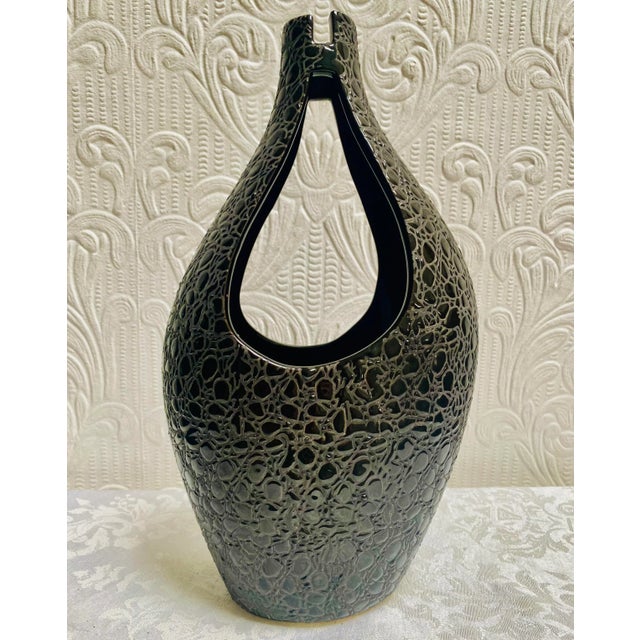 1960s Mid Century Modern Black Vase For Sale - Image 11 of 11