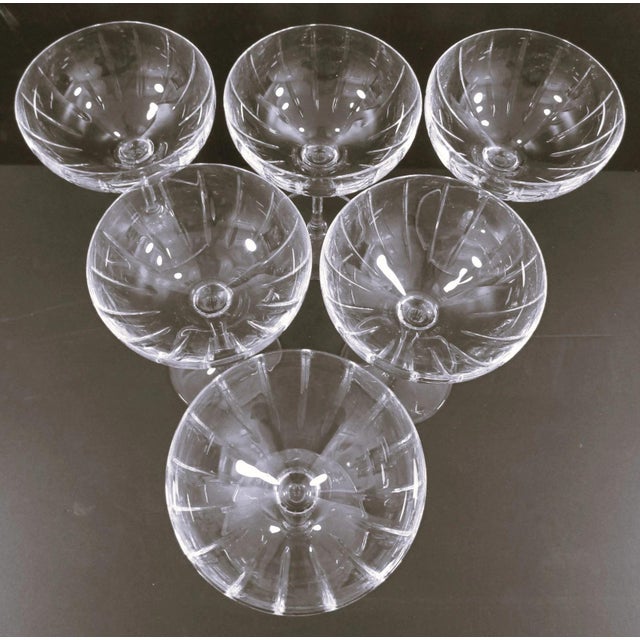 Dorset Hand Cut Fluting Champagne Coup Glasses Set of 6 For Sale In Miami - Image 6 of 12