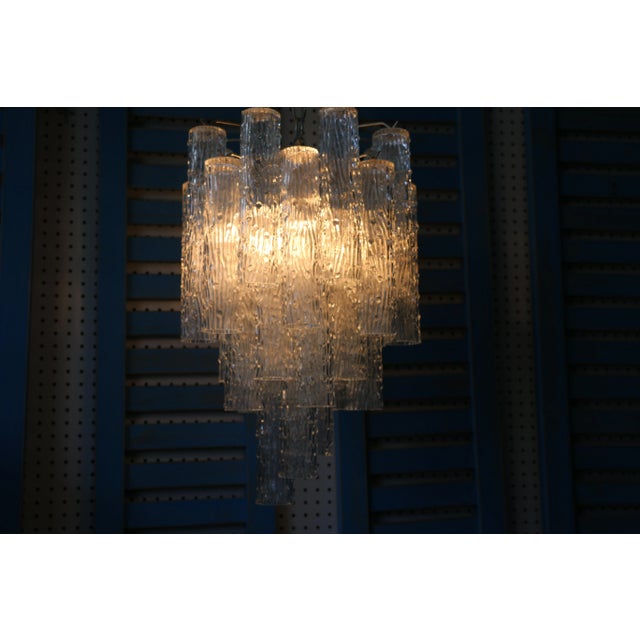 Transparent Mid-Century Venini Troncho Murano Glass Chandelier For Sale - Image 8 of 13