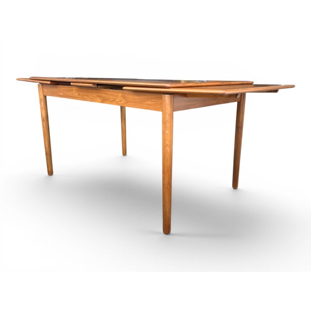 Mid-Century Danish Modern Teak Extendable Dining Table For Sale - Image 9 of 9
