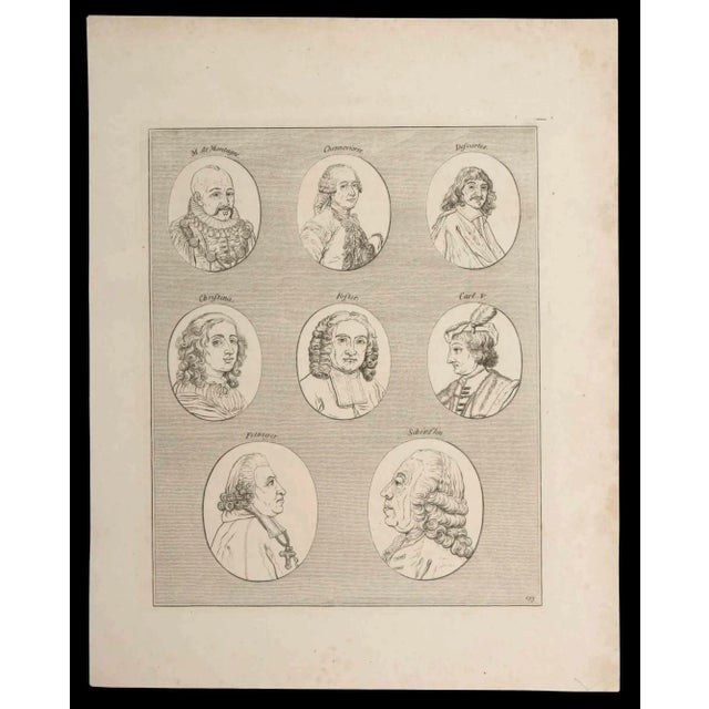 Portraits is an original etching artwork realized by Thomas Holloway for Johann Caspar Lavater's "Essays on Physiognomy,...