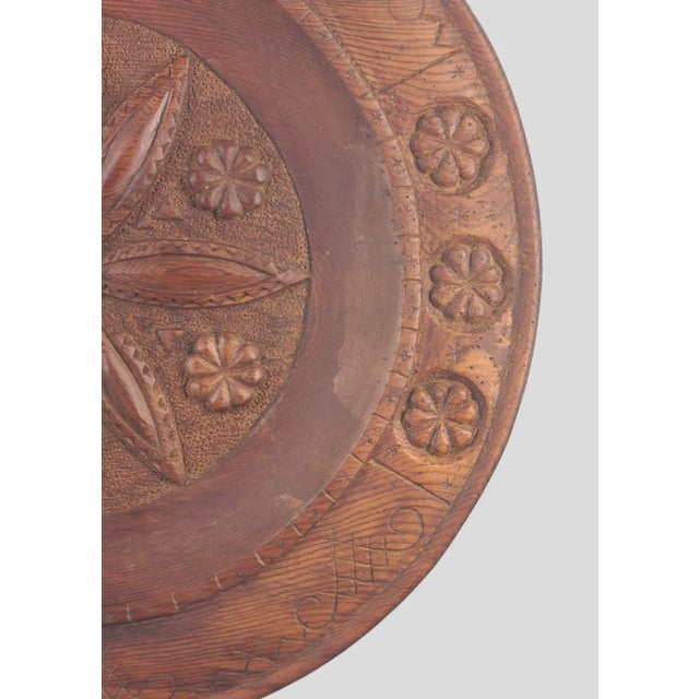 Wood Vintage Early 20th Century Pine Carved Wood Sign Pennsylvania Dutch Hex Folk Art Wall Hanging For Sale - Image 7 of 7