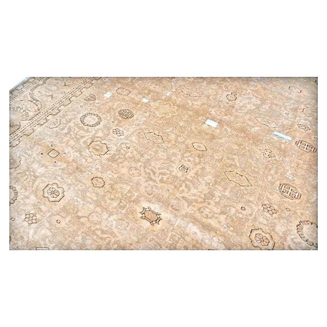 Textile 1930s Distressed Persian Malayer Wool 9x13 Beige, Taupe & Black Handmade Area Rug #1140267 For Sale - Image 7 of 8