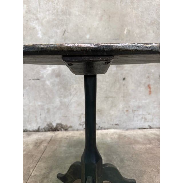Late 19th Century Antique Side Table Octagonal Top Snake Leg Tripod Primitive Green Paint Accent For Sale - Image 5 of 8