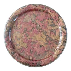 1970's Christian Dior Round Lucite Tray W" Leaves