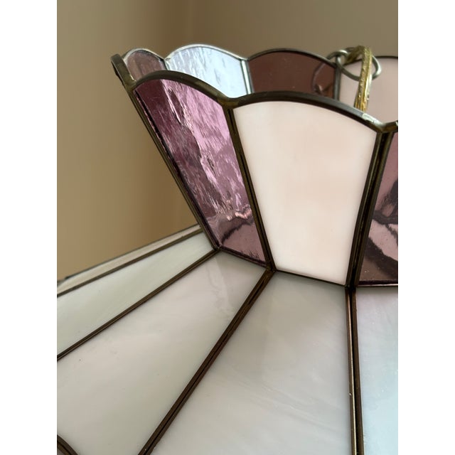 1970s Revival Slag Glass Pendant Light For Sale - Image 10 of 18