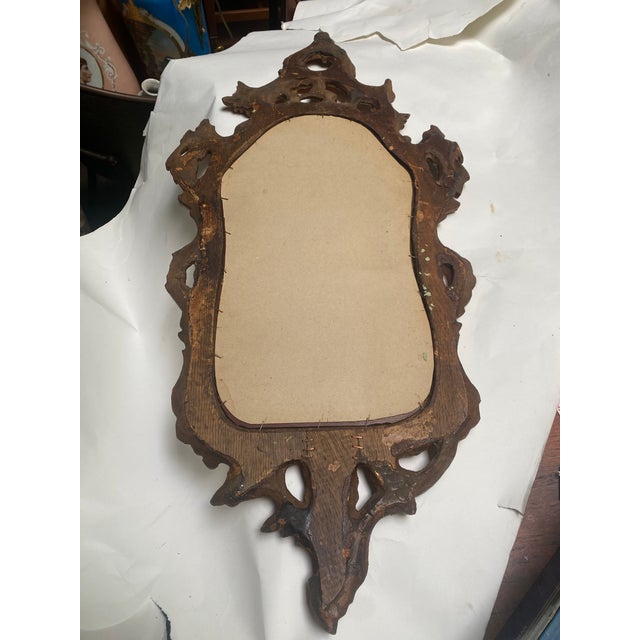19th Century Rococo Italian Venetian Orange Gold Gilt Carved Wood Mirror For Sale - Image 12 of 12