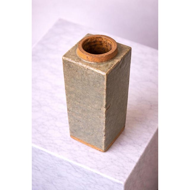Vintage Swedish Brutalist Stoneware Vase by Rolf Palm for Höganäs, 1970s For Sale - Image 4 of 9