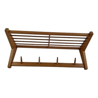 Mid-Century Czechoslovakian Wood Wall Coat Rack from Uluv, 1970 For Sale