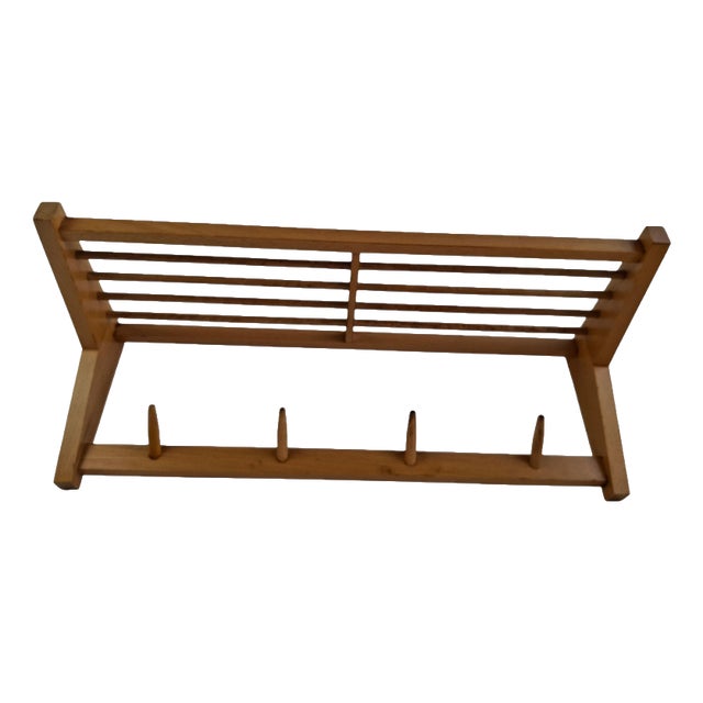 Mid-Century Czechoslovakian Wood Wall Coat Rack from Uluv, 1970 For Sale