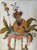 French Chinoiserie Style Singerie Monkey Painting.