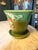 The Roseville Snowberry Green 1947 Vintage Art Pottery Flower Pot Planter is a beautifully crafted piece of mid-century...