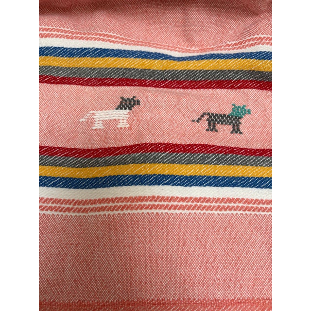 Textile Vintage Bohemian Embroidered All Cotton Tablecloth or Throw For Sale - Image 7 of 11