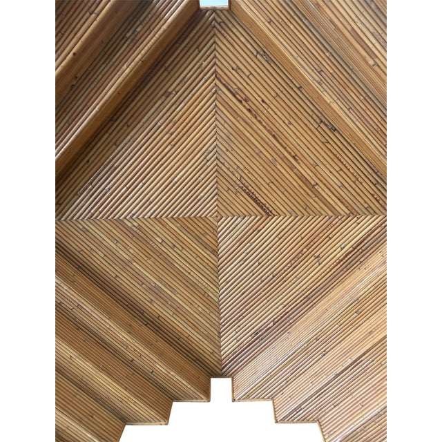 Italian Geometric Pencil Reed Coffee Table with Smoked Glass Top, 1970s For Sale - Image 4 of 5