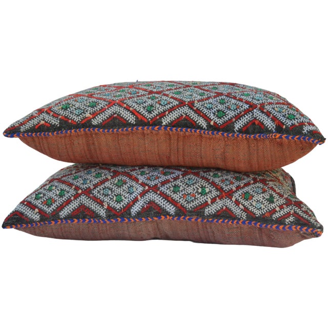 Textile Diamond-Patterned & X-Motif Pillows, S/2 For Sale - Image 7 of 11