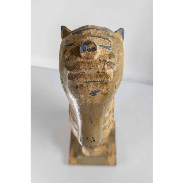 20th Century Carved Folk Art Seahorse Figure in Distressed White Paint For Sale - Image 10 of 11