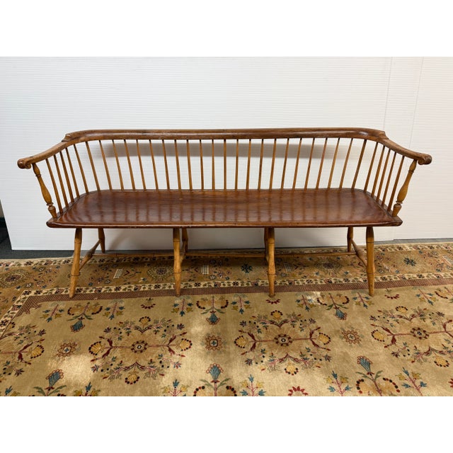 Philadelphia Low Back Windsor Eight Legger Settee, 18th Century