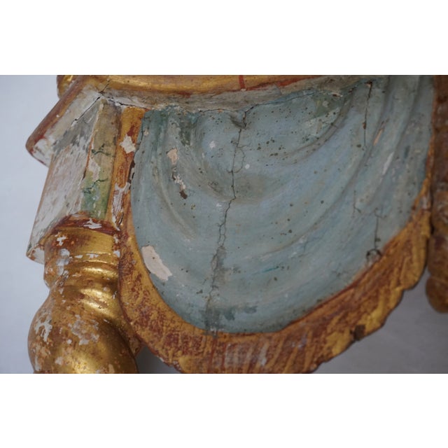 Pair of 19th Century Italian Painted & Parcel Gilt Consoles by Mla For Sale - Image 12 of 18