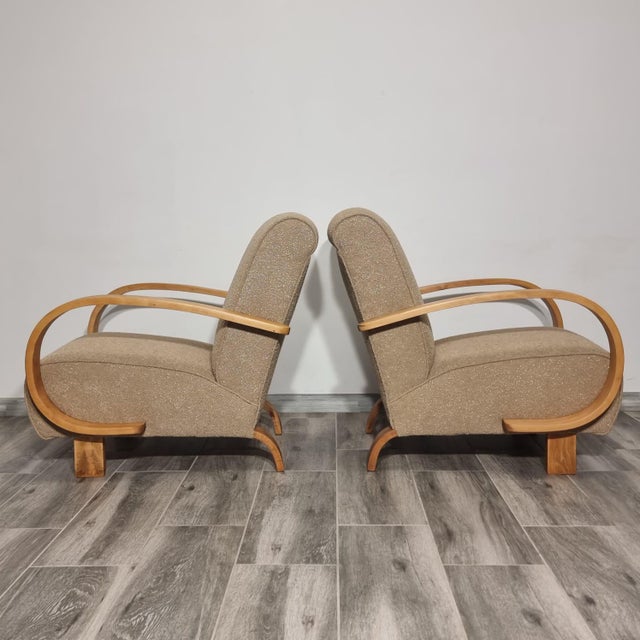 Art Deco Lounge Chairs by Jindřich Halabala, 1950s, Set of 2 For Sale - Image 3 of 17