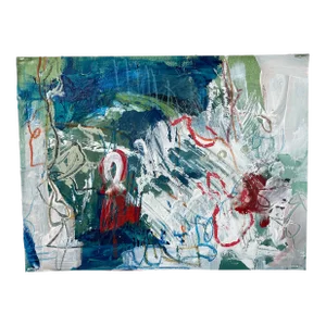 Abstract Small Work on Paper Acrylic Painting Untitled #12 by Stephanie Visser