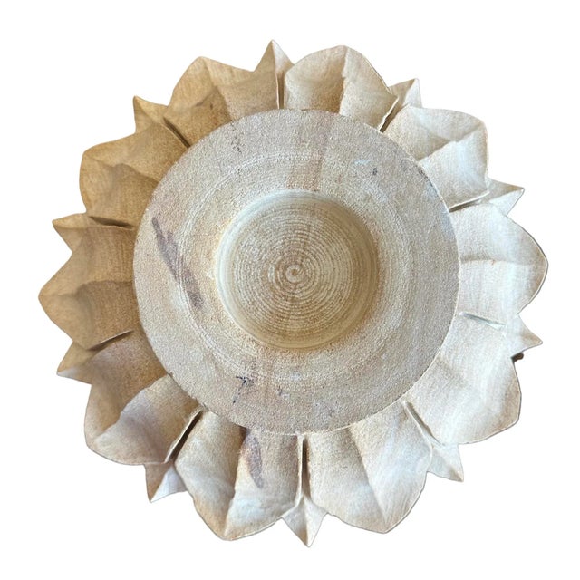 Handmade 19th Century Heavy Stone Italian Bowl With Petals For Sale - Image 4 of 7