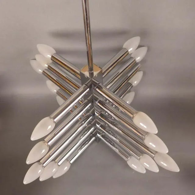 Chrome Plating and Metal Ceiling Lamp, 1960s For Sale - Image 4 of 9