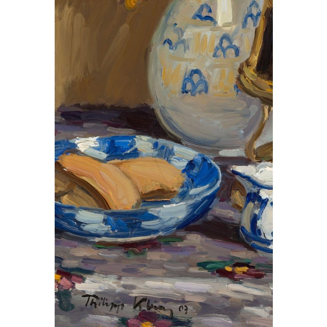Paper 1907 Vintage Coffee Wall Art Print, German Impressionist Still Life by Philipp Klein - 36" X 48" For Sale - Image 7 of 9