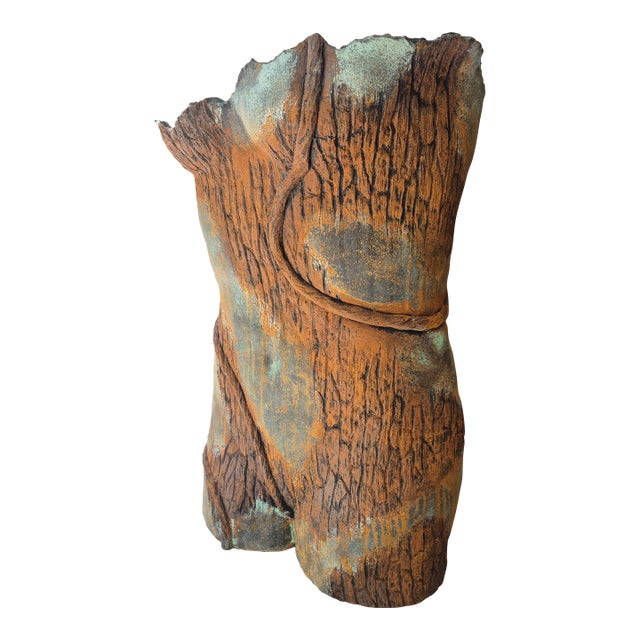 Stunning Female Torso ~ Roku Sculpture With Copper/ Metal "Anguish ~ Ruhn Vorn" @2016 For Sale