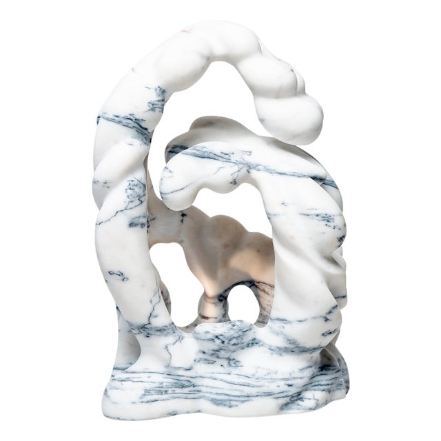 Ahyi Handmade Table Lamp in White Marble by Manta For Sale