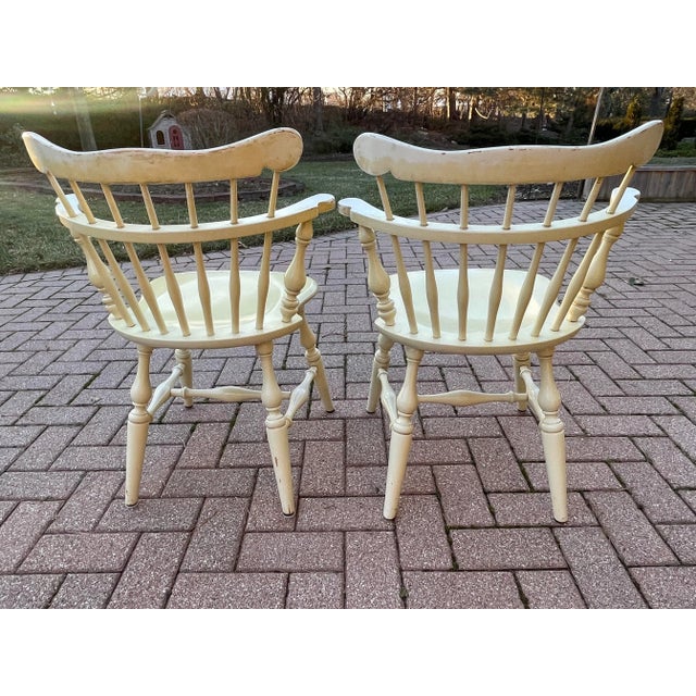 Vintage Ethan Allen Comb Chairs For Sale - Image 9 of 12