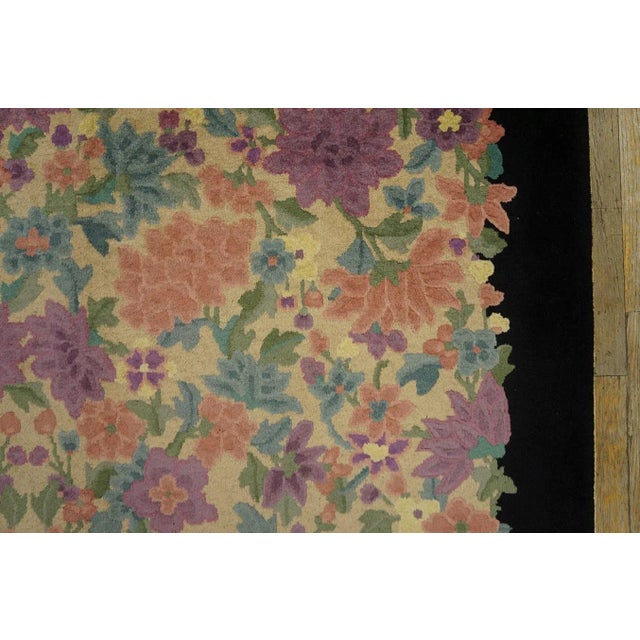 1920s Ivory Rosette Floral Antique Chinese Art Deco Carpet by Fette-Li 5' X 7' 10" Knotted Wool Rug For Sale - Image 10 of 12