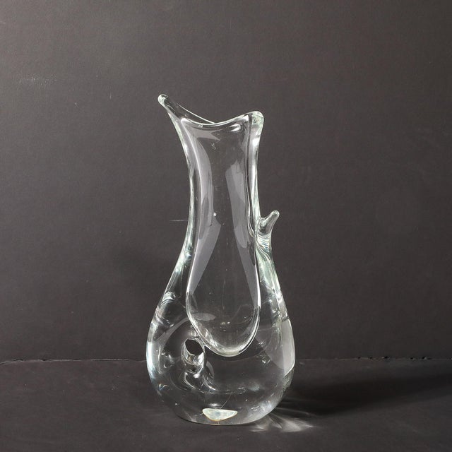 Mid-Century Modern Sculptural Translucent Handblown Murano Vase by Licio Zanetti For Sale - Image 16 of 18