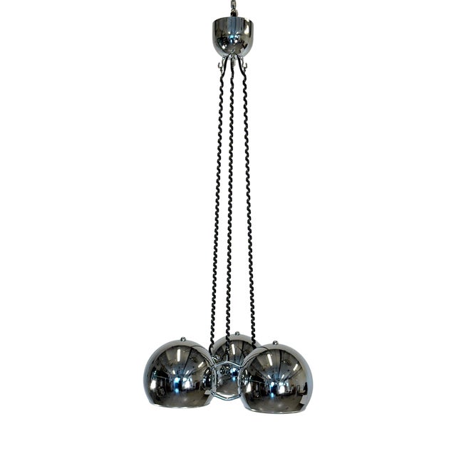 Space Age Pendant in Chromed Steel by G. Reggiani, 1970s For Sale