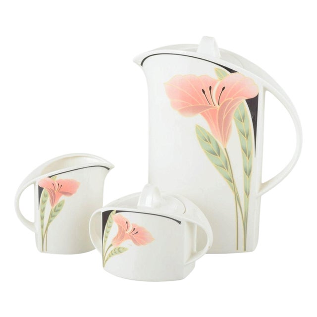 Iris Comprising Coffee Pot, Sugar Bowl and Creamer by Villeroy & Boch, 1980s, Set of 3 For Sale