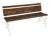 Art Deco Italian Wooden and White Cast Iron Bench, 1930s For Sale