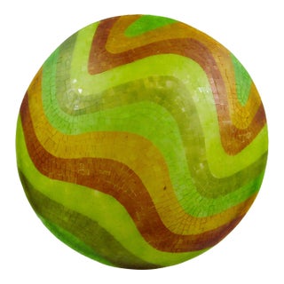 Oggetti Luce Wave Green Mosaic 24" Round Flush Mount Ceiling Lamp Fixture For Sale