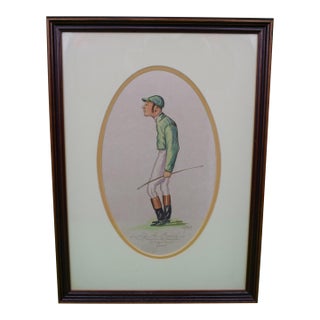 g.a. Baird Jockey C1887 Watercolour by Astor For Sale