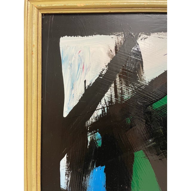 Striking Modern Abstract Hard Edge Oil Painting by Artist Thomas Pulgini. Colorful and Strong Composition. Bold Deliberate...