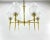 Vintage Brass and Frosted Glass Chandelier, France, 1970s For Sale - Image 3 of 8
