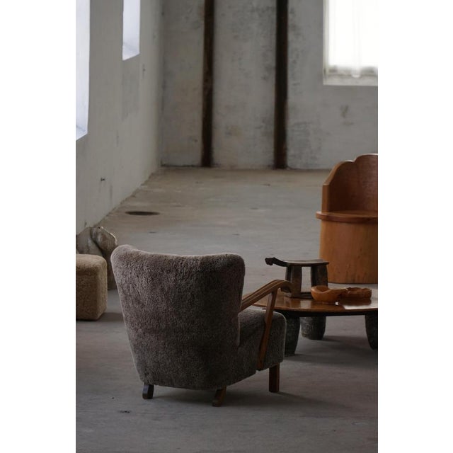 Mid-Century Modern Lounge Chairs in Beech and Lambswool, Denmark, 1950s, Set of 2 For Sale - Image 17 of 18