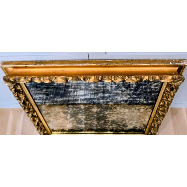 Early 20th Century Antique Rococo Revival Gilt Mirror W/ Heavy Mercury Foxing, 28.75x32.5, Traxel & Maas Cincinnati Provenance For Sale - Image 5 of 14