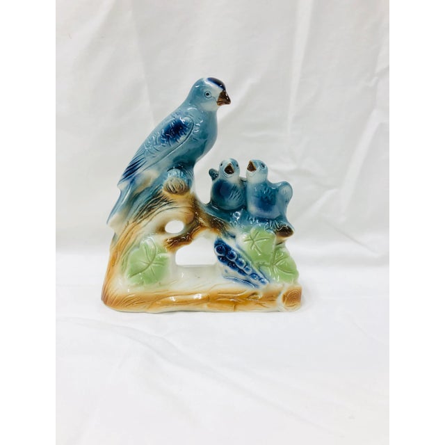 Ceramic Mid Century Blue Bird Family Figurine For Sale - Image 7 of 7