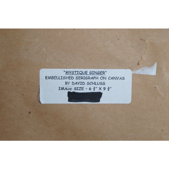 David Schluss Mystique Ginger Embellished Serigraph Portrait on Canvas 1/99 For Sale - Image 4 of 11