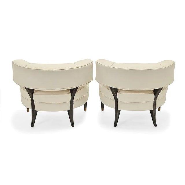 Wood Pair of William Haines Mid Century Modern Klismos Lounge Chairs For Sale - Image 7 of 7