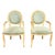 French Louis XVI Style Dining Chairs and Armchairs in Faded Teal Floral Upholstery, 1950s, Set of 8 For Sale - Image 3 of 11
