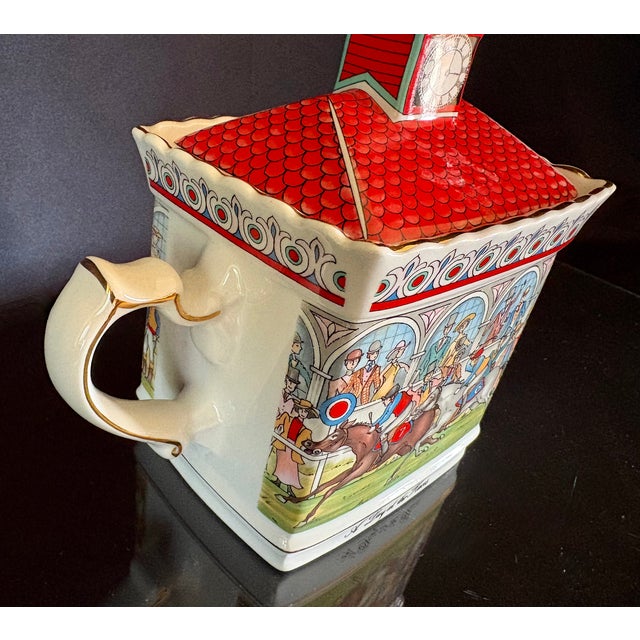 Sadler China 1940s A Day at the Races Teapot Windsor Made in England by Sadler Company For Sale - Image 4 of 8