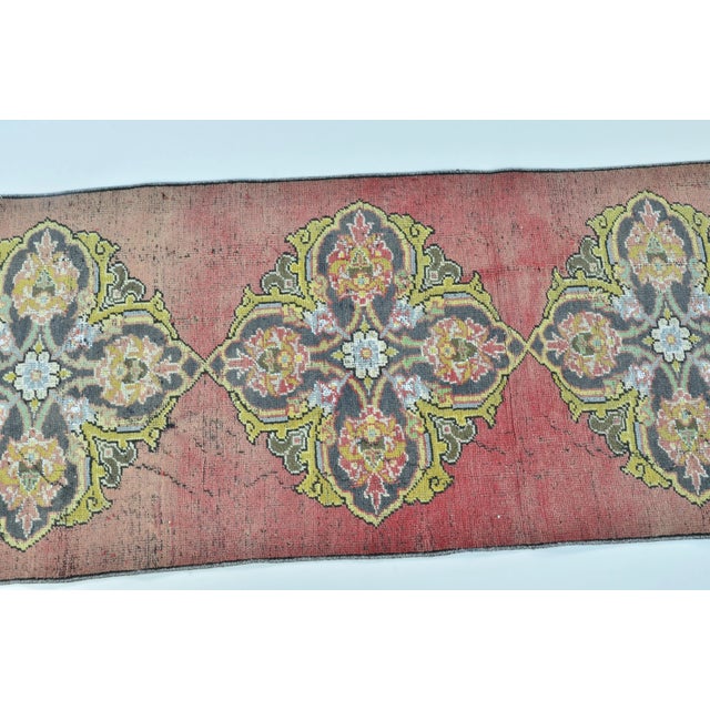 Textile Anatolian Wool Handmade Oushak Rug Runner For Sale - Image 7 of 11