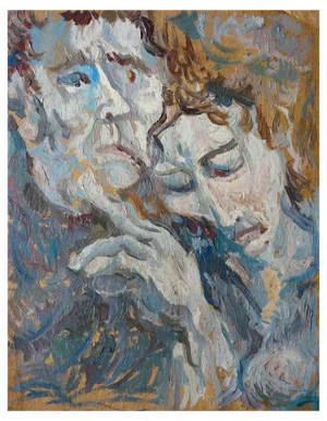 Vladimir Glushenkov, Together, Oil on Cardboard, 1976