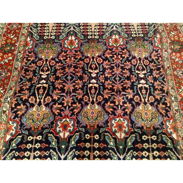 Antique Persian Tabriz Area Rug, All-Over Geometric Pattern, Navy & Green, 3’ X 6’ For Sale - Image 9 of 11