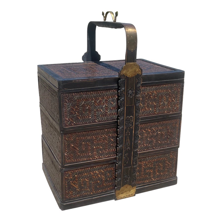 K3789 Antique 1930s FISHERS ジュエリー トレイ antique-chinese-3-tier-